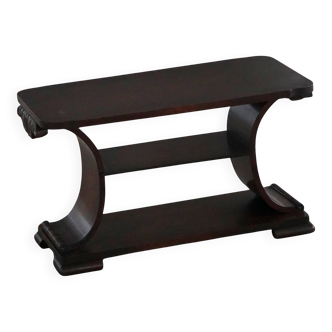 Side table / Low table in Danish Art Deco wood with shelf, 1930s-40s