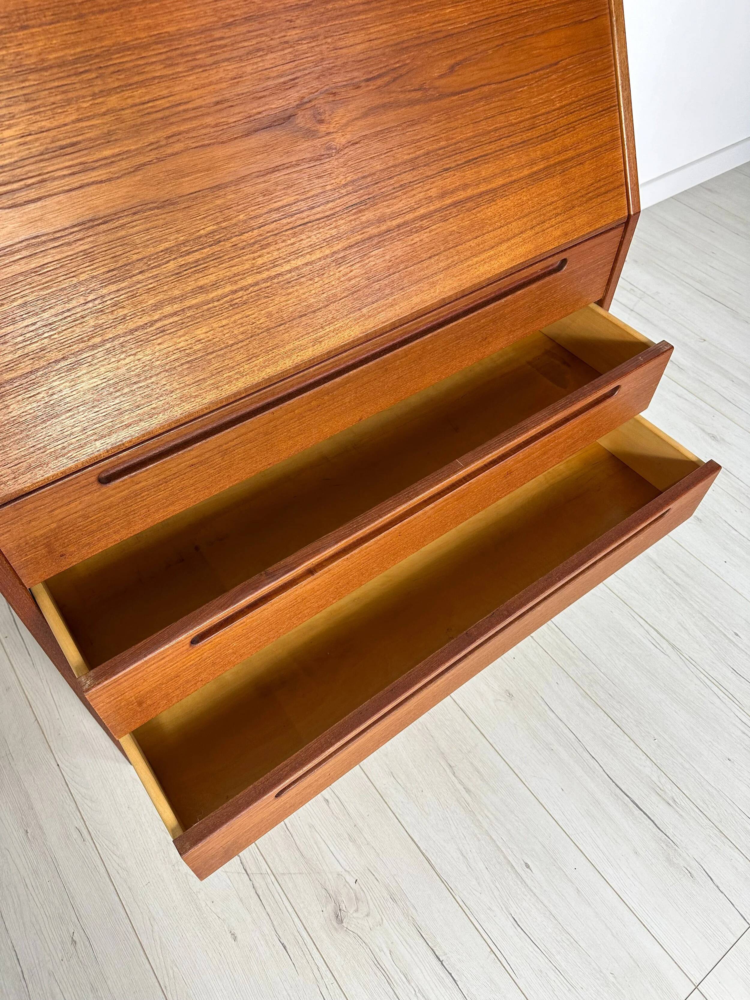 1960s Vintage Danish teak secretary by Kai Kristiansen for HNJ Møbler