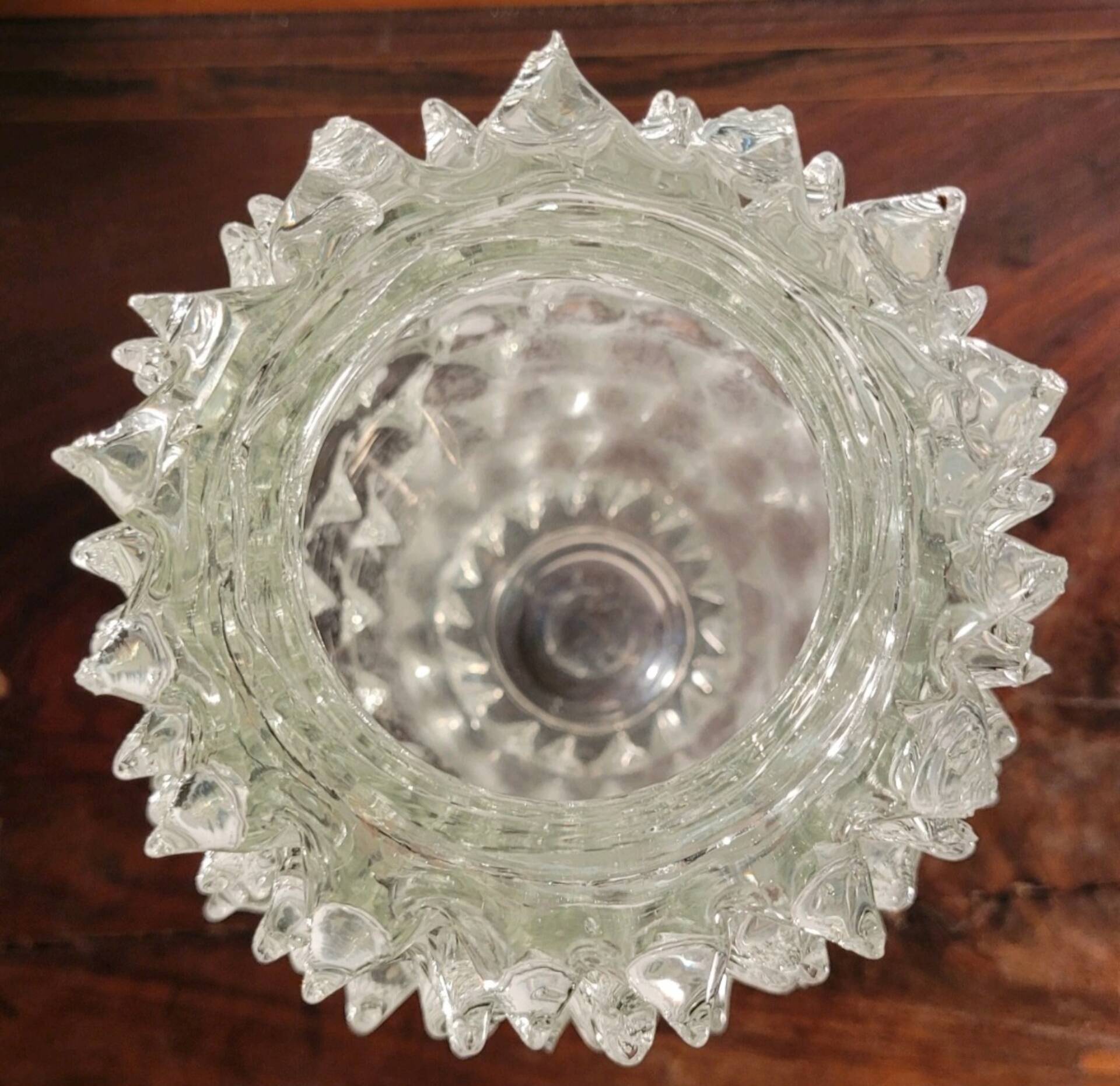 Rostrato vase in clear Murano glass by Barovier & Toso, Italy, 1930s