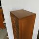 Oak curtained filing cabinet storage furniture 1950