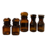 Lot of amber jars