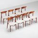 Harry Ostergaard set of eight dining chairs in teak Randers Denmark 1960