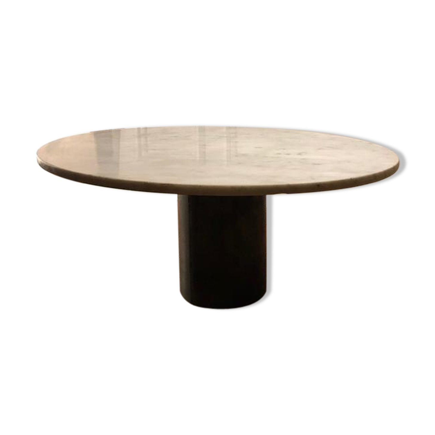 White marble coffee table and steel foot