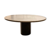 White marble coffee table and steel foot