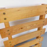 Pair of Vintage Brutalist Slatted Wood Lounge Chairs