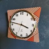 Clock silent rectangular vintage wall pendulum "Jaz copper pink"