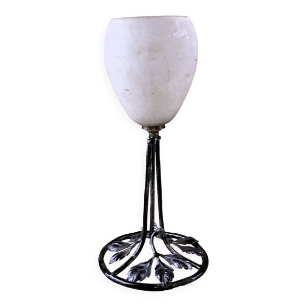 Lampe art deco verrerie signé degue