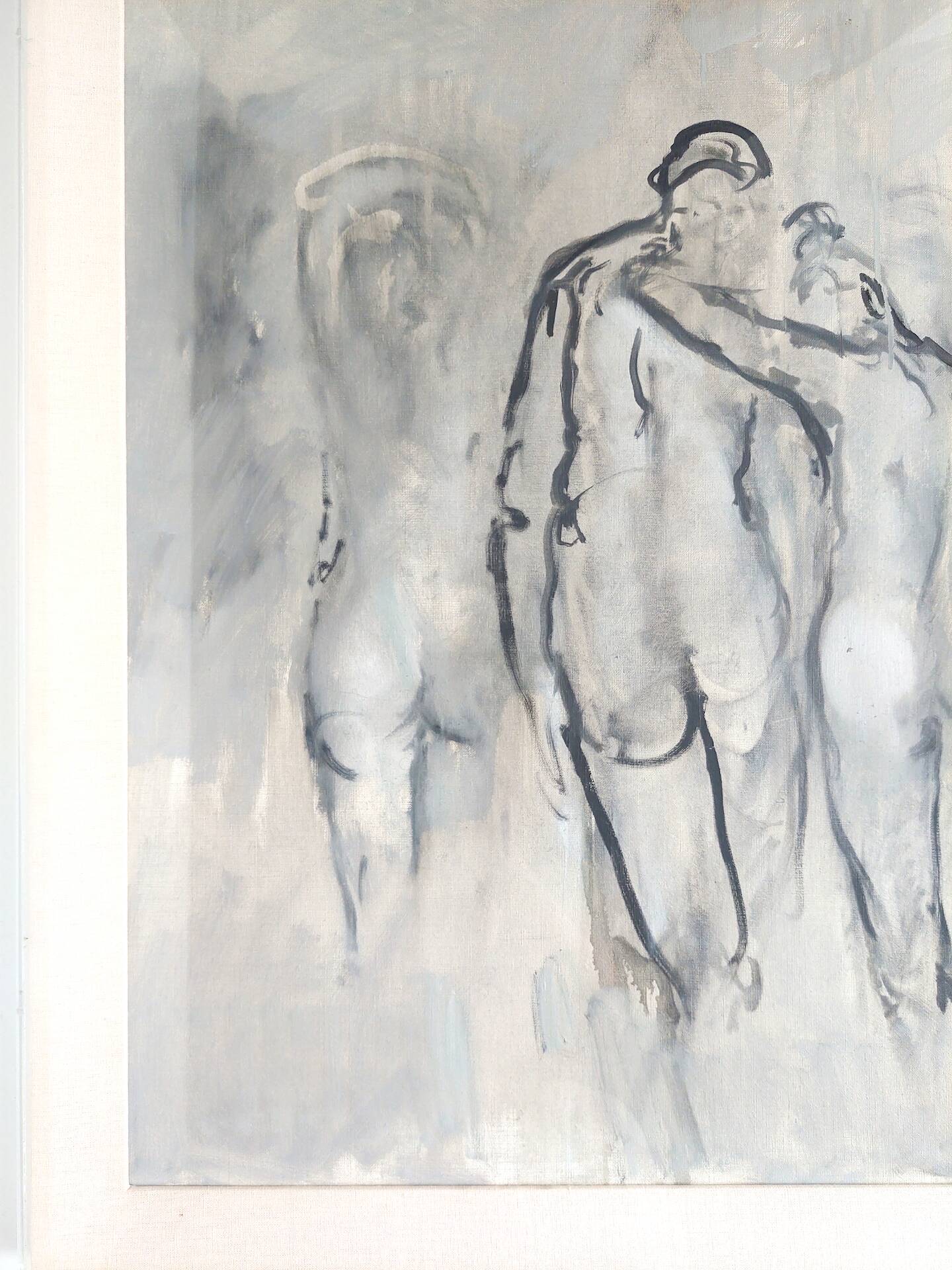 Painting, oil on canvas, nude study.