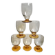 Lot de 6 verres à pieds ambré art déco années 30