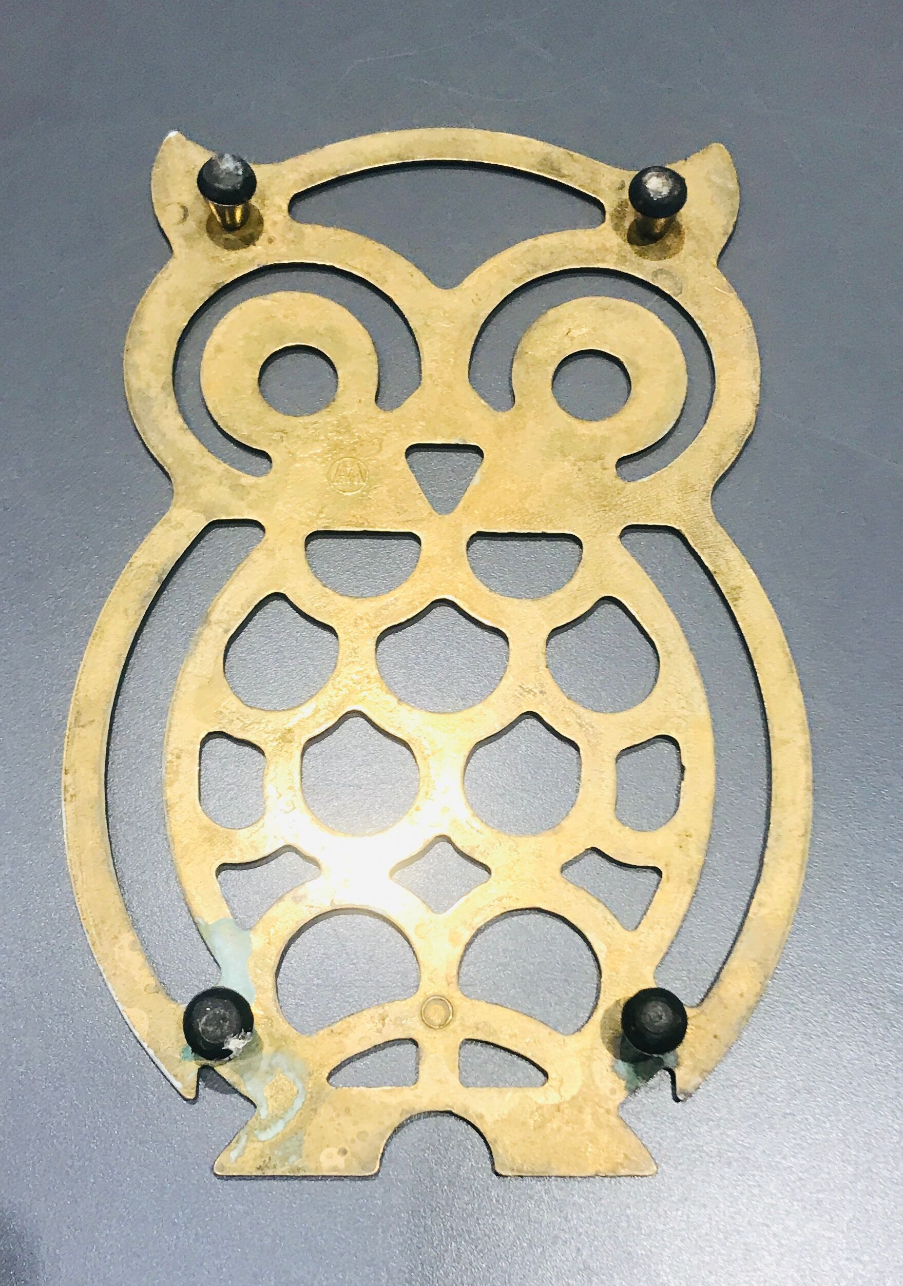 Dessous plat Hibou laiton