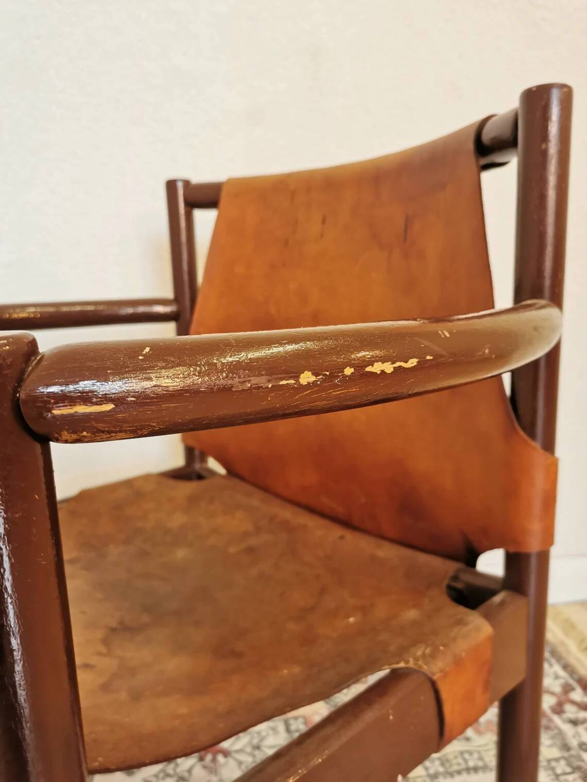 Vintage Leather Armchair: Janez Lajovic PRISANK Model, Mid-Century Modern