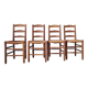 Set of 4 rustic chairs in solid oak and straw.