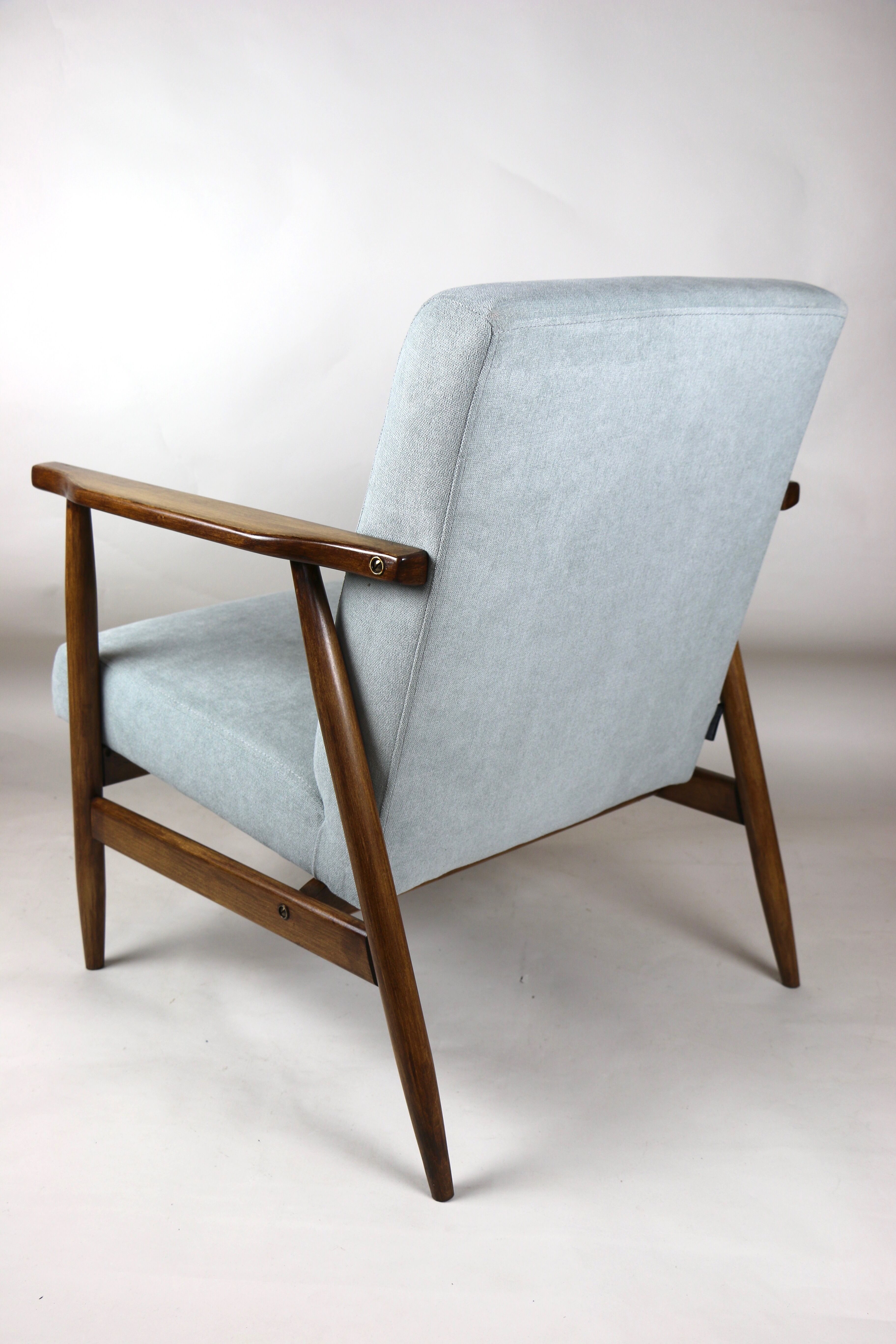 Fauteuil bleu gris vintage, années 1970