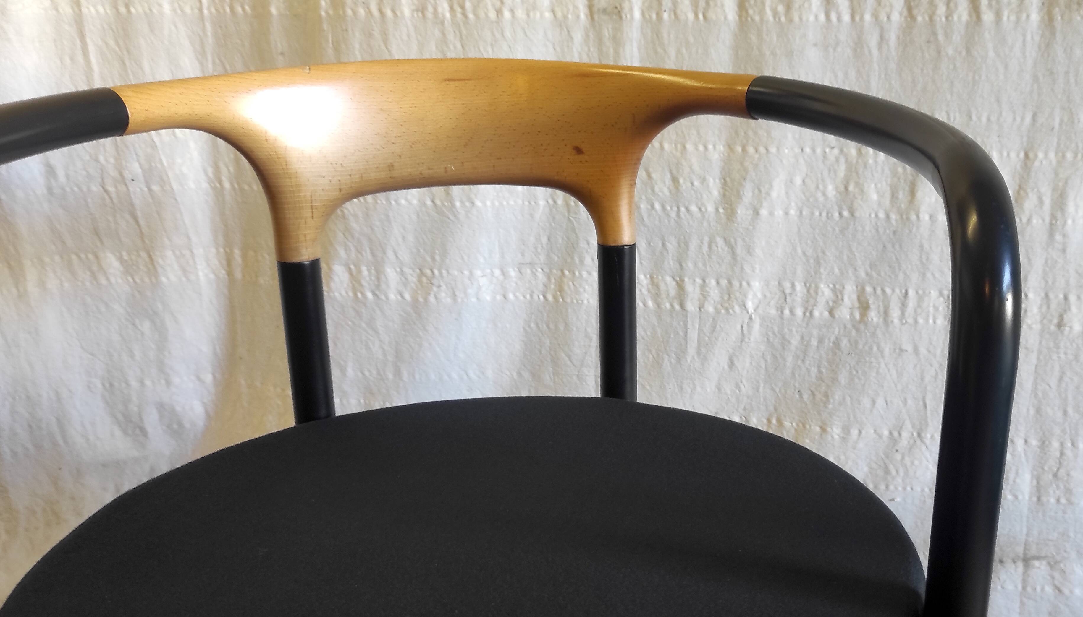 80s metal and wood designer chair