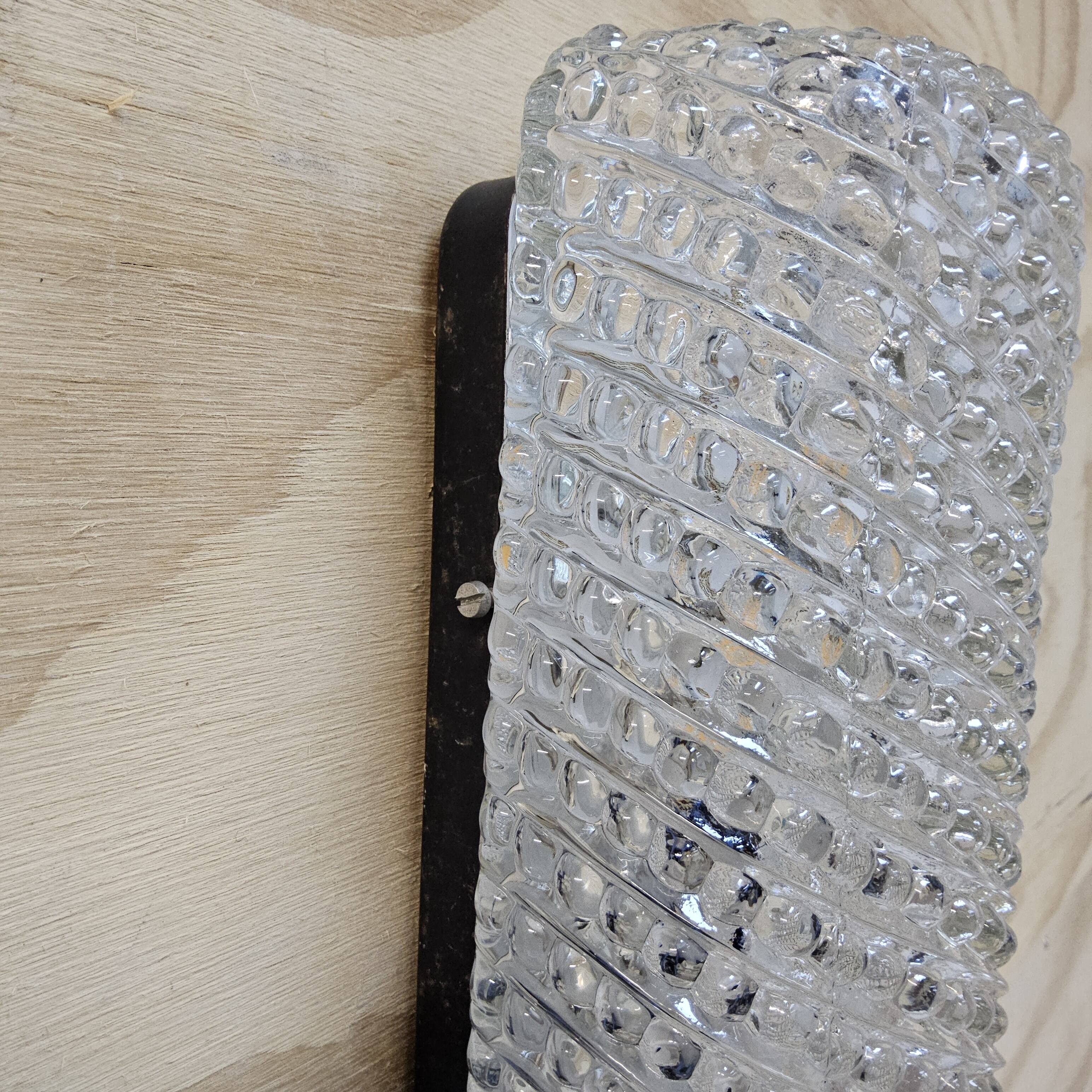 Vintage wall lamp Glashutte Limburg bubble glass texture (60s)