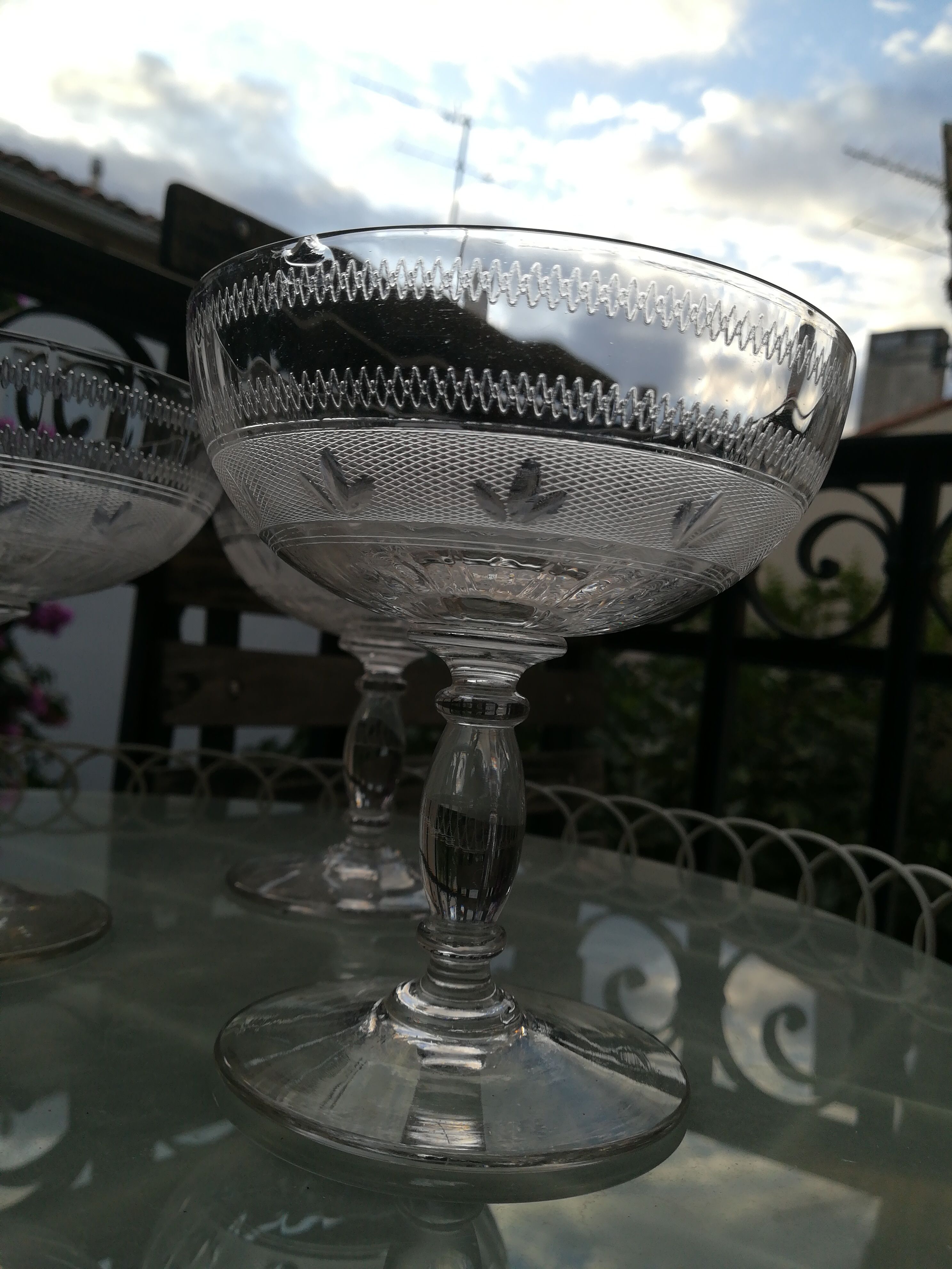 Old champagne glasses