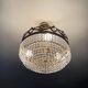 Vintage chandelier cascade of crystal and brass tassels