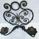 Ancienne paire d'appliquer fer forgé style baroque