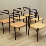 Set of six mahogany chairs, Danish design, 1960s, designer: Niels Otto Møll