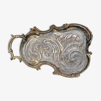 Heavy metal tray with rococo style design