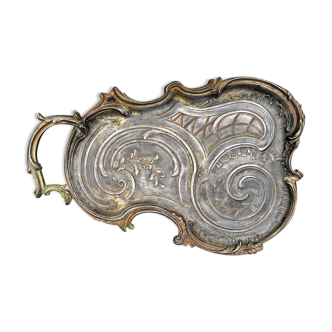 Heavy metal tray with rococo style design