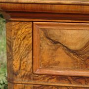 Walnut and walnut burl commode in Louis Philippe style.