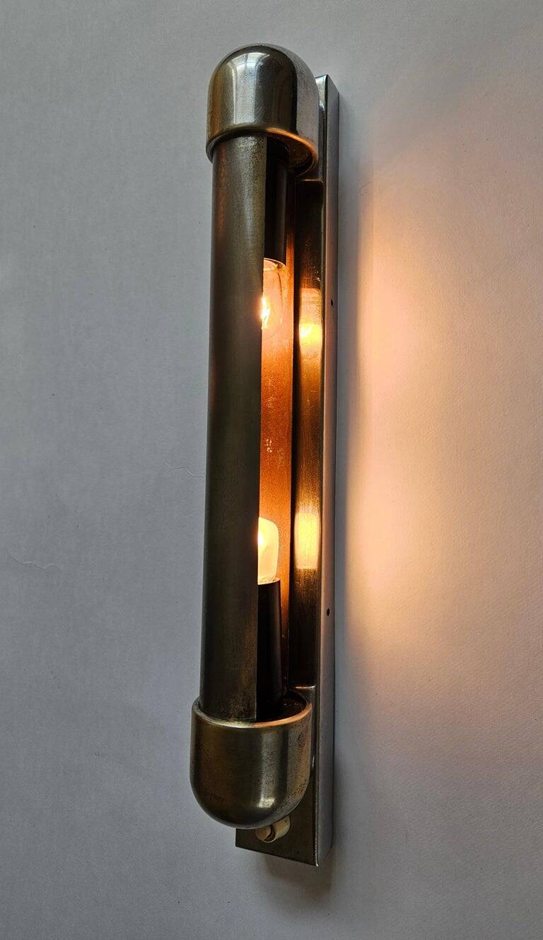 Rare Chrome Bauhaus Art Deco Wall Lamp Napako, 1940s
