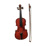 violin and decorative archer in antique varnished wood