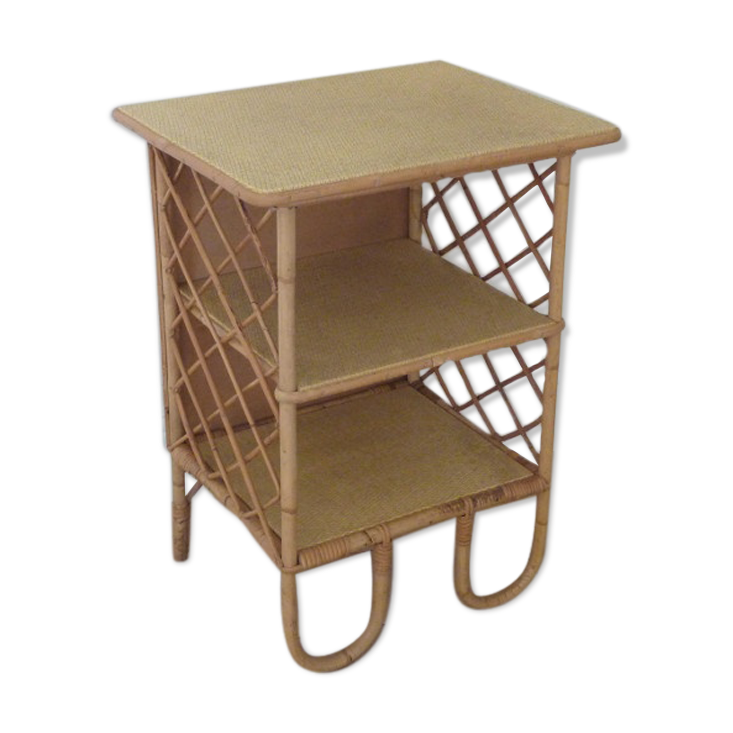 Rattan bedside table