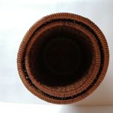Duo of braided wicker pots