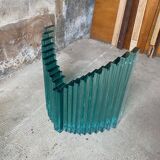 Blue tinted glass coffee table an80