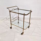 Golden metal serving with removable trays