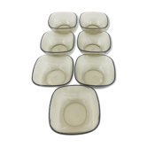 Lot de 7 ramequins en verre fumé