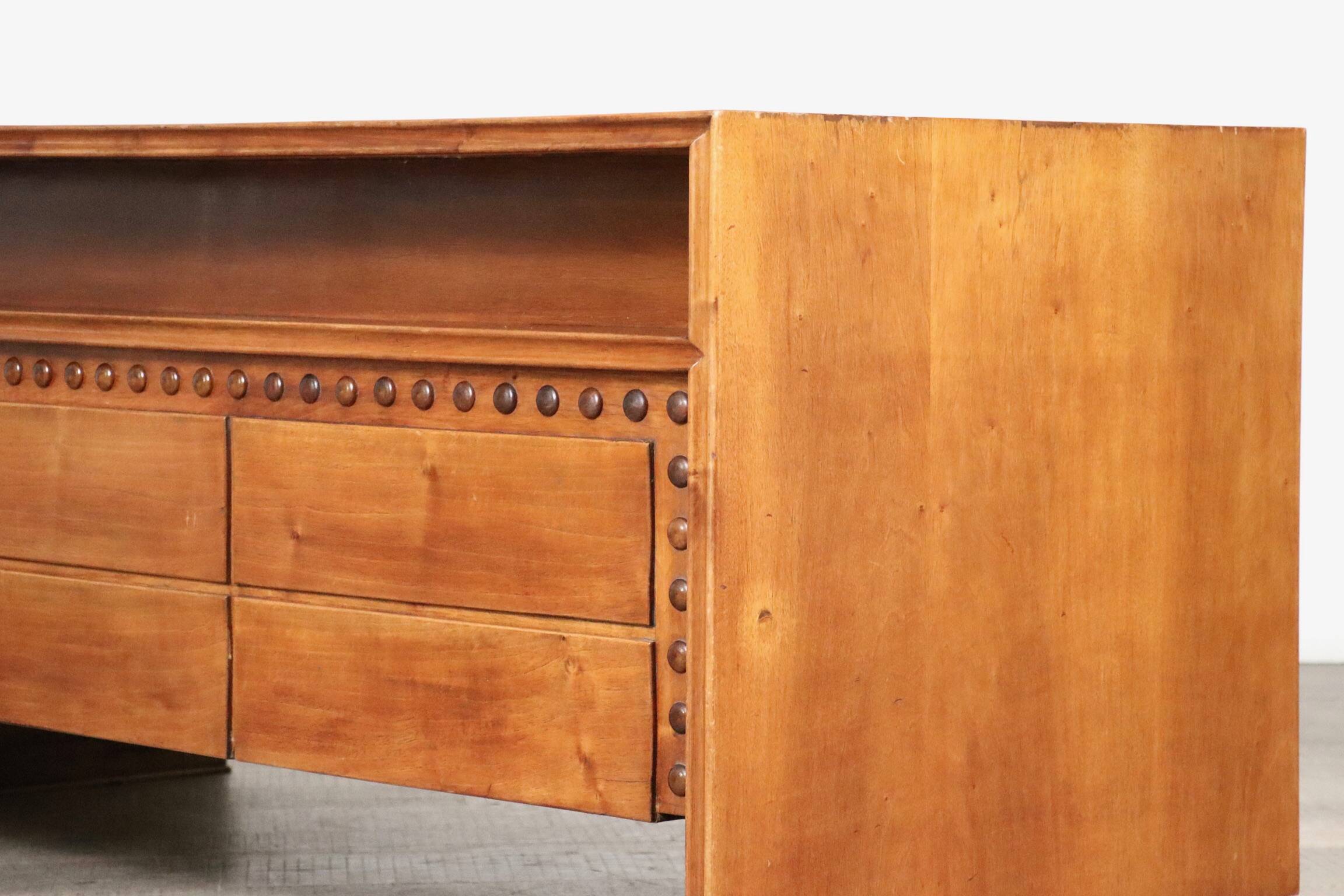 Curved Directors Desk In Walnut, Italy 1940s