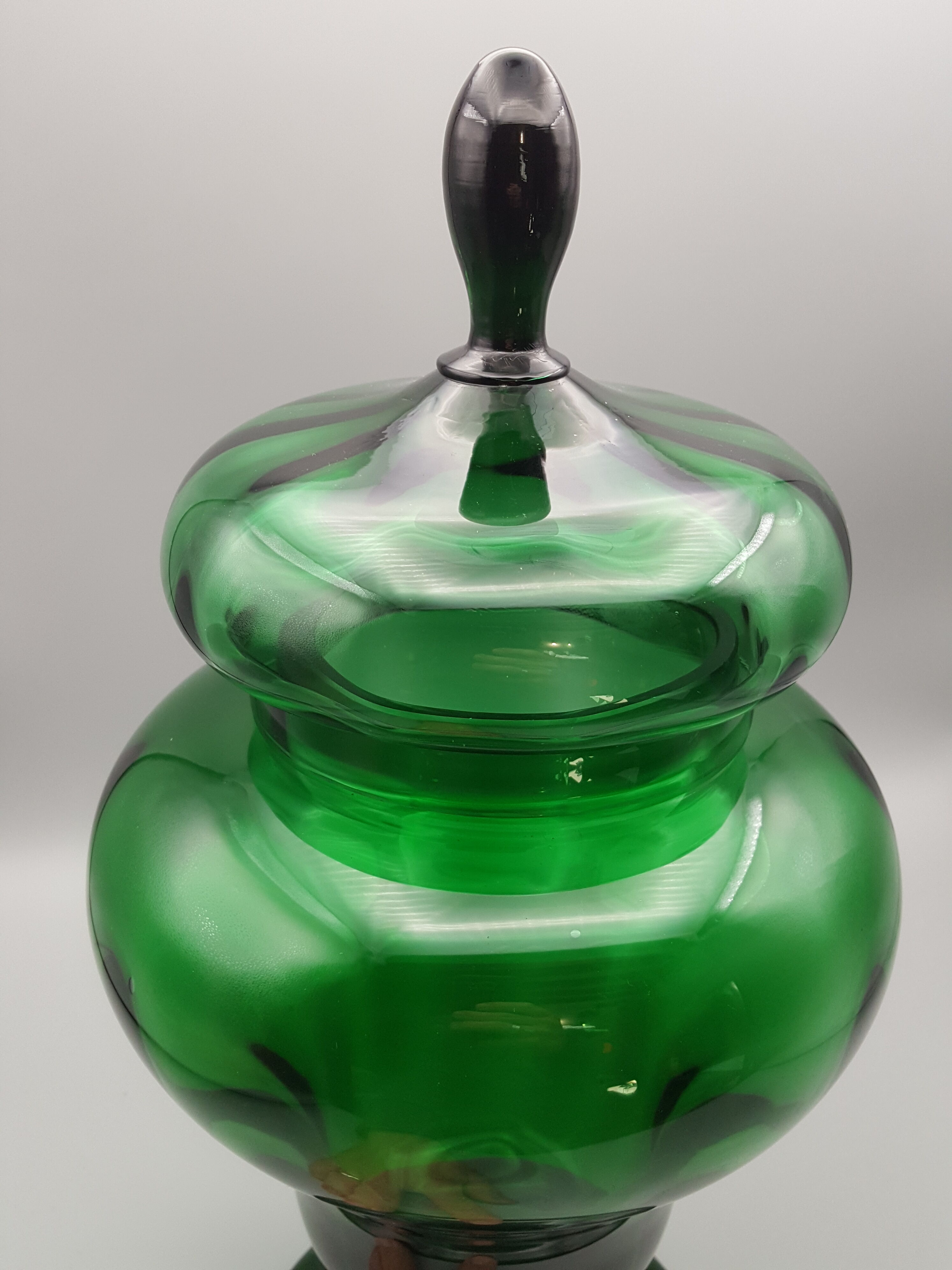 Old candy glass blown 35 cm high