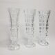 Set of three 17 cm vintage glass soliflore vases