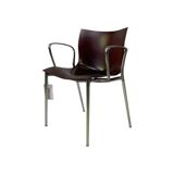 set of 4 Cam el léon bridge armchairs Starck finish for Kartell rare mahogany/chrome finish