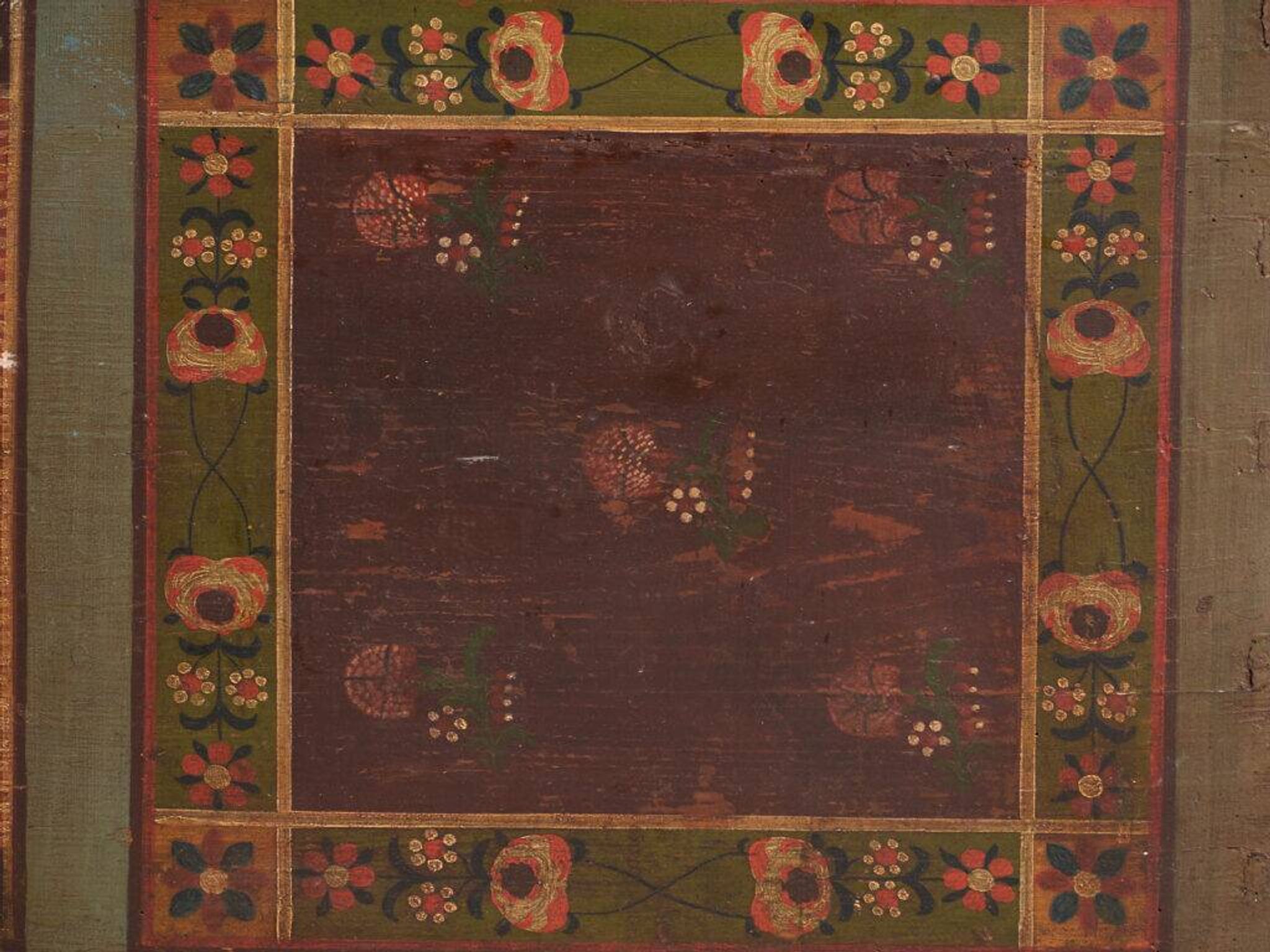 Antique polychrome wedding chest – Central Europe, circa 1850