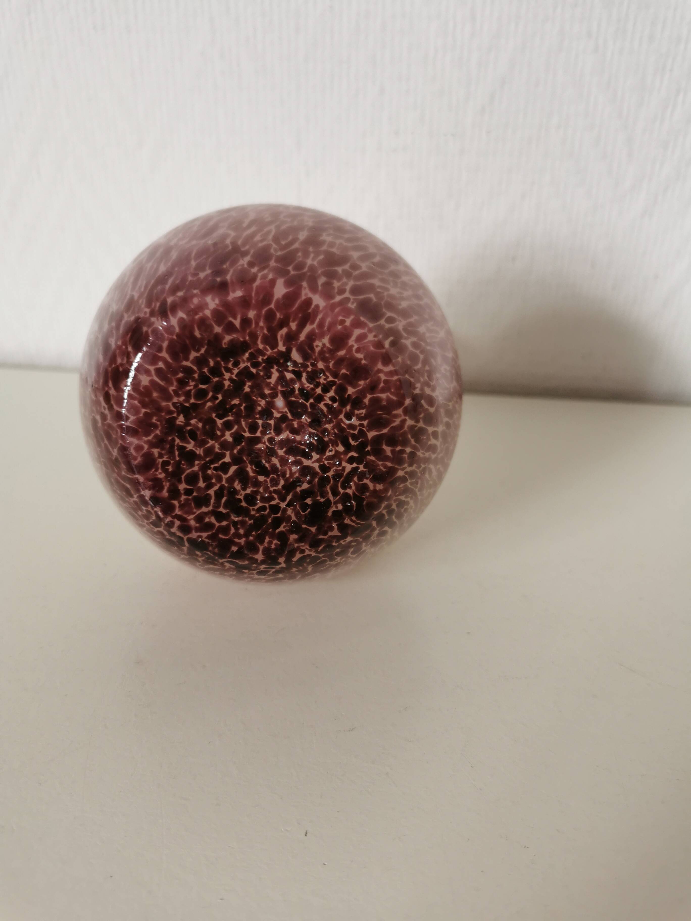 round opaline vase, pink and purple, 1940s