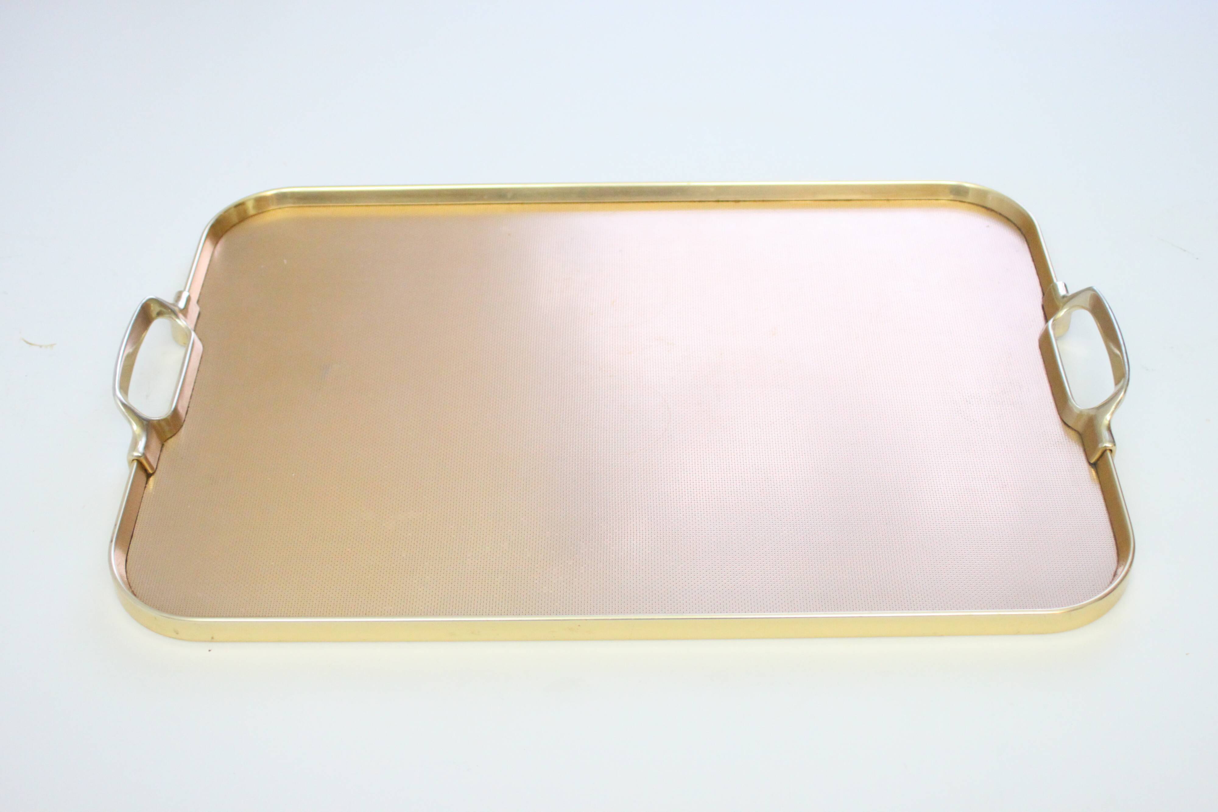Kaymet Rose gold colored aluminum tray, UK 1970s