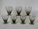 Set of 7 large art deco design wine glasses in smoked glass from the 30s and 40s