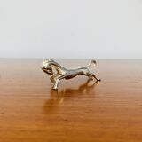 6 porte-couteaux chevaux en métal argenté vintage