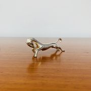 6 vintage silver metal horse knife rests