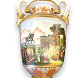 Pair of painted porcelain vases antique scenes
