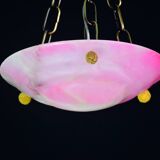 Charming pink Art Deco alabaster pendant, 1940s
