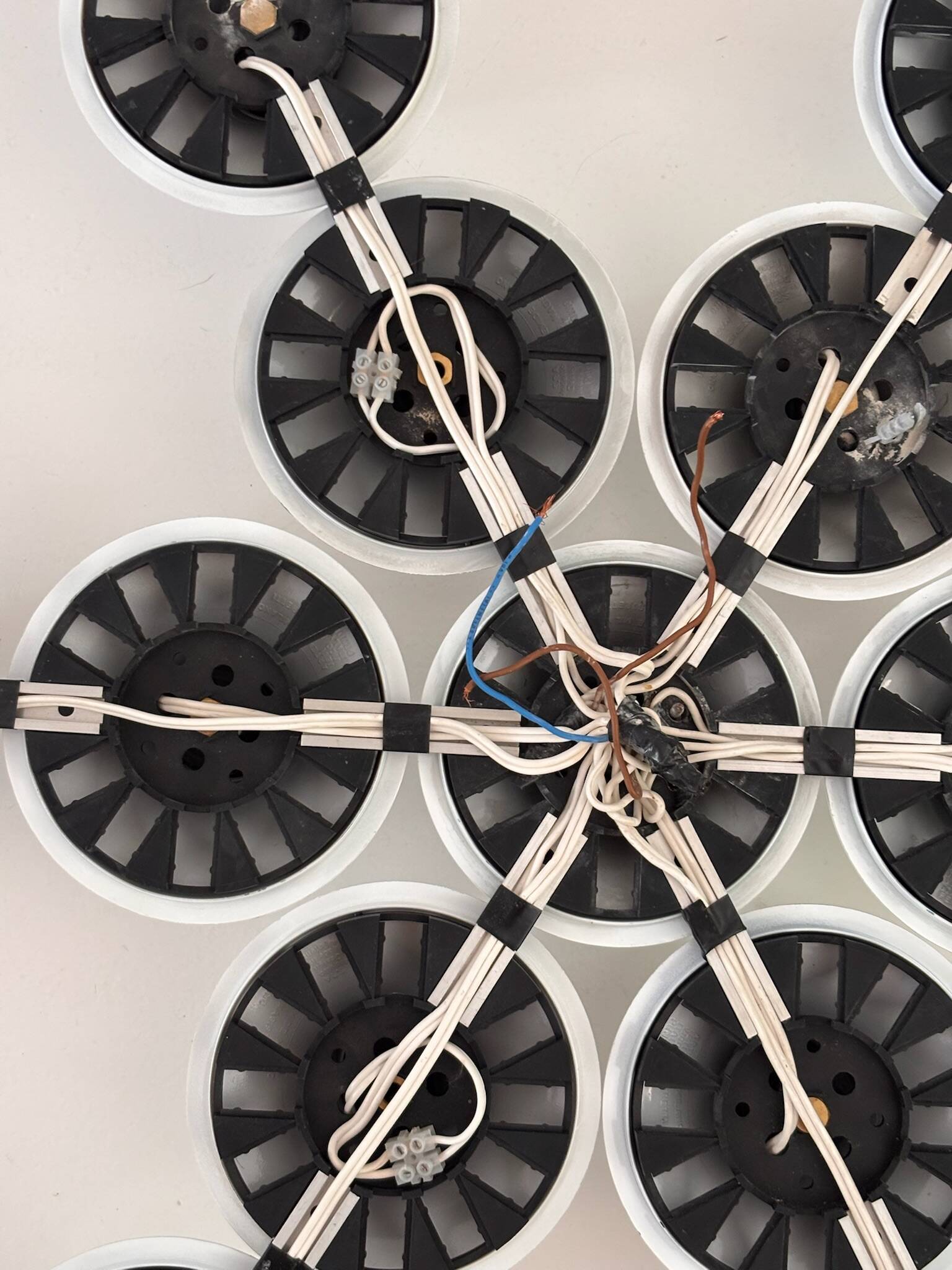 Composition of 13 Teti Wall Lights by Vico Magistretti for Artemide 1970 ABS Sp