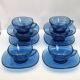 6 vintage cups and saucers vereco blue colour a703