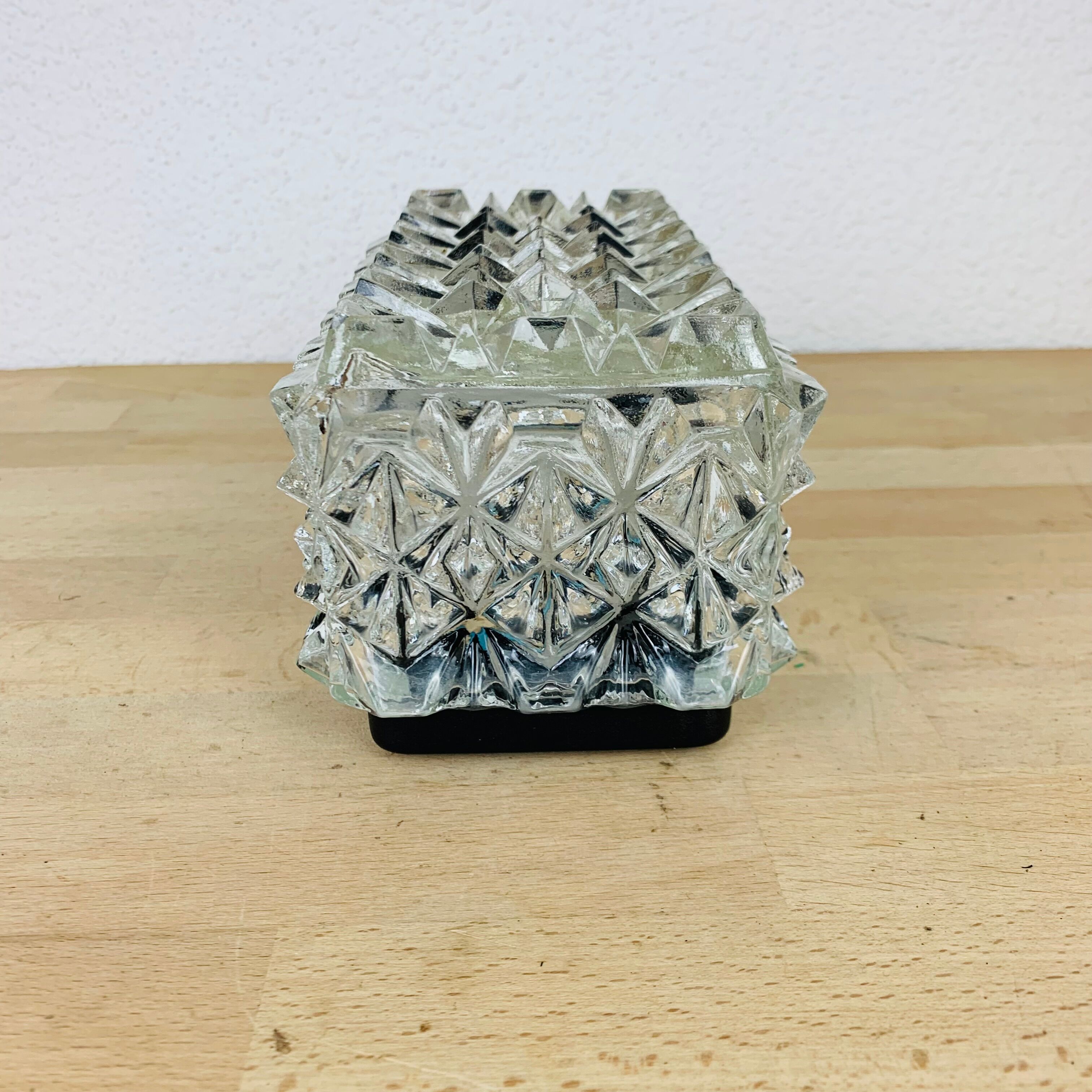 Wall lamp chiseled glass 50s