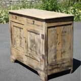 Old wooden sideboard, wooden furniture, brutalist storage furniture