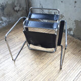 Bauhaus modernist leather chrome armchairs
